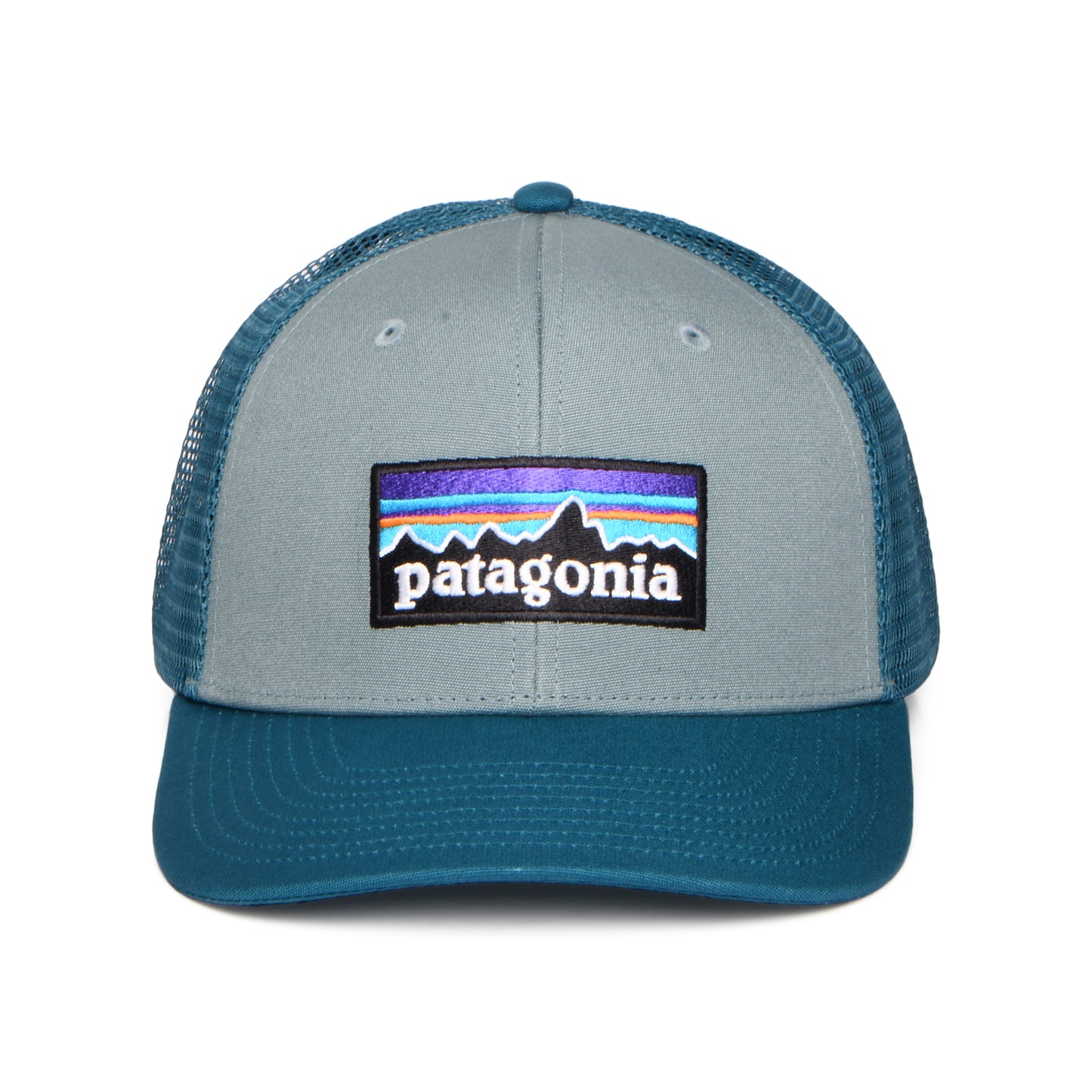 Patagonia P-6 Logo Trucker Cap aus organischer Baumwolle - Salbeigrün-Petrol
