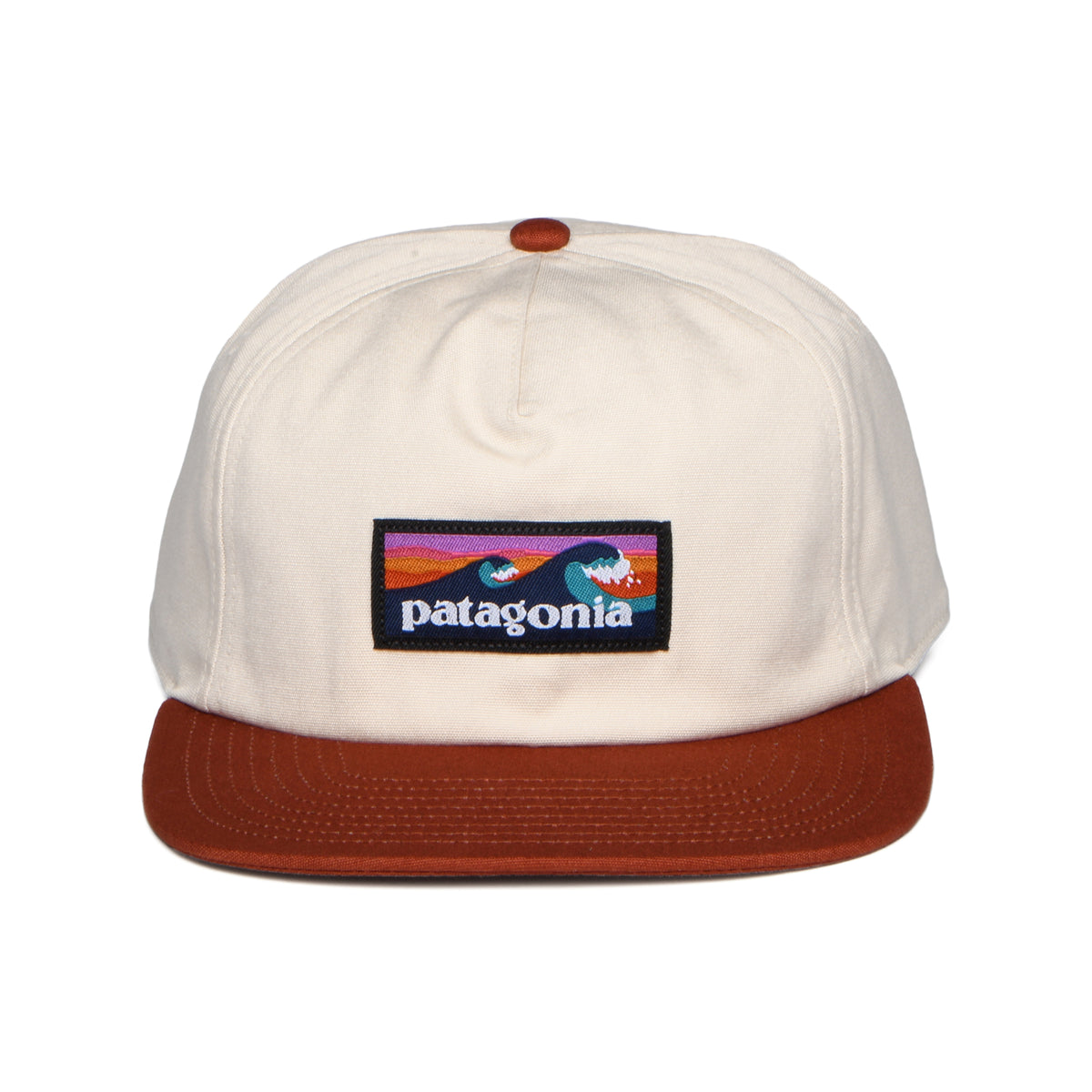 Patagonia Boardshort Label Funfarer Baseball Cap aus organischer Baumwolle - Steingrau-Rostrot