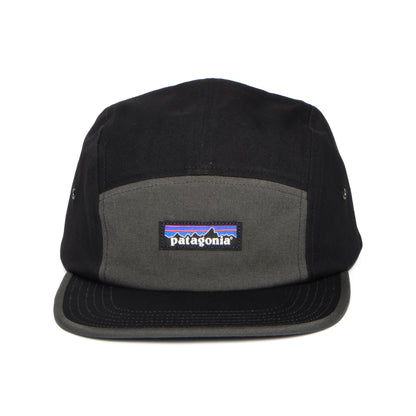 Patagonia P-6 Label Graphic Maclure 5 Paneelen Cap aus organischer Baumwolle - Schwarz-Grau