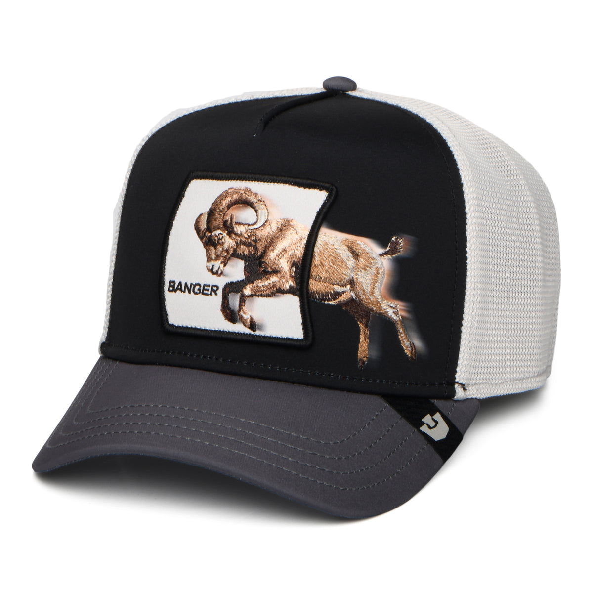 Goorin Migration Banger Trucker Cap - Schwarz-Grau-Weiß