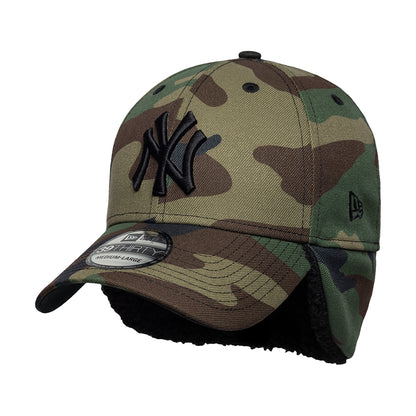 New Era 39THIRTY New York Yankees Baseball Cap - MLB Down Flap - Tarnfarben-Schwarz
