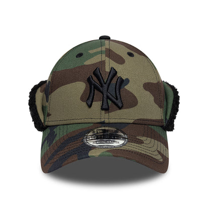 New Era 39THIRTY New York Yankees Baseball Cap - MLB Down Flap - Tarnfarben-Schwarz