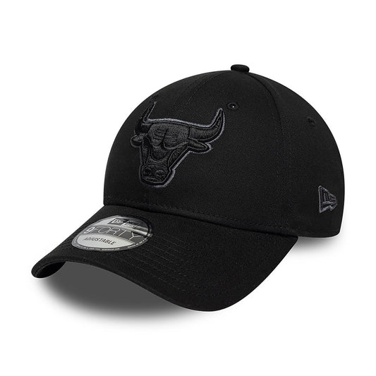 New Era 9FORTY Chicago Bulls Baseball Cap - NBA Team Outline - Schwarz-Dunkelgrau