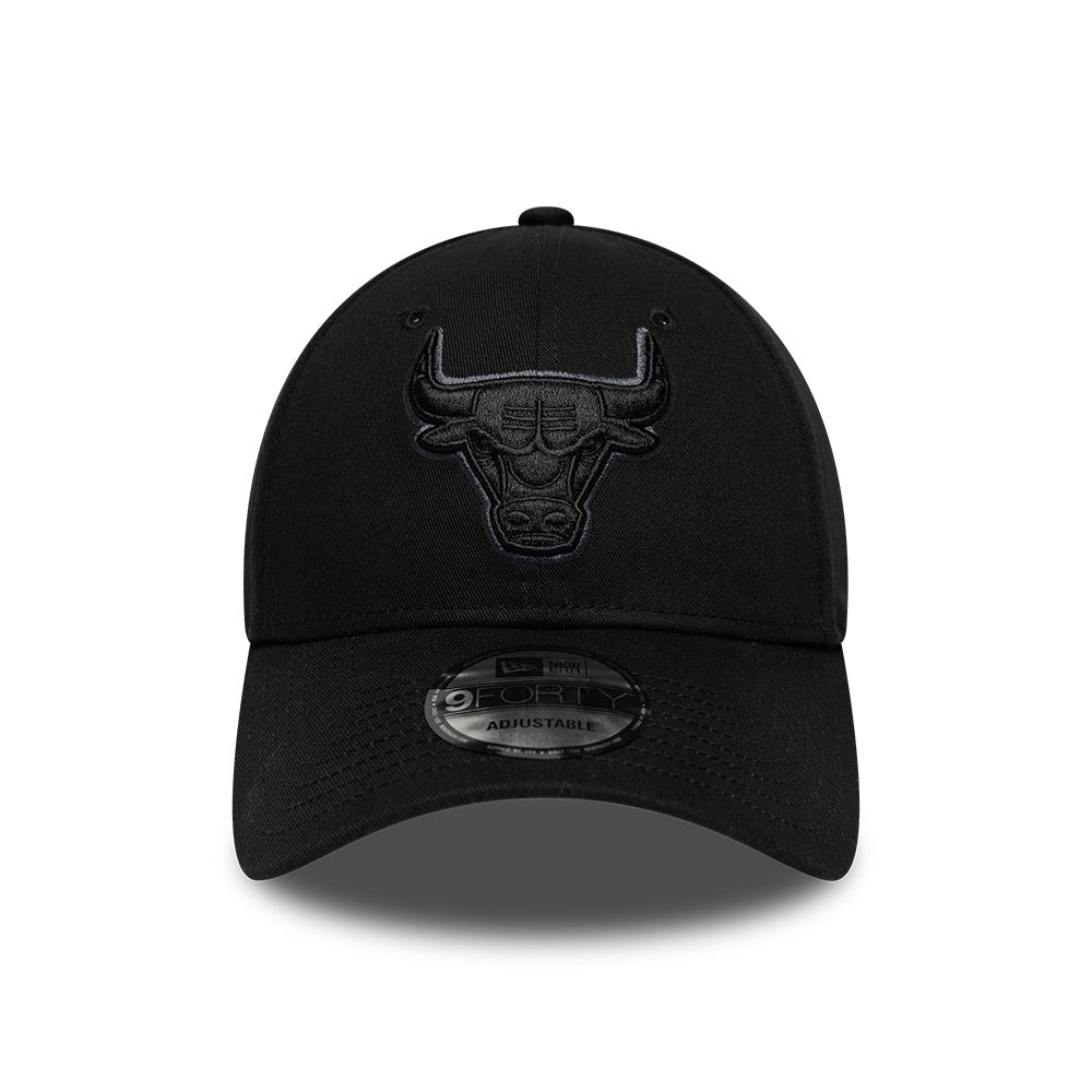 New Era 9FORTY Chicago Bulls Baseball Cap - NBA Team Outline - Schwarz-Dunkelgrau