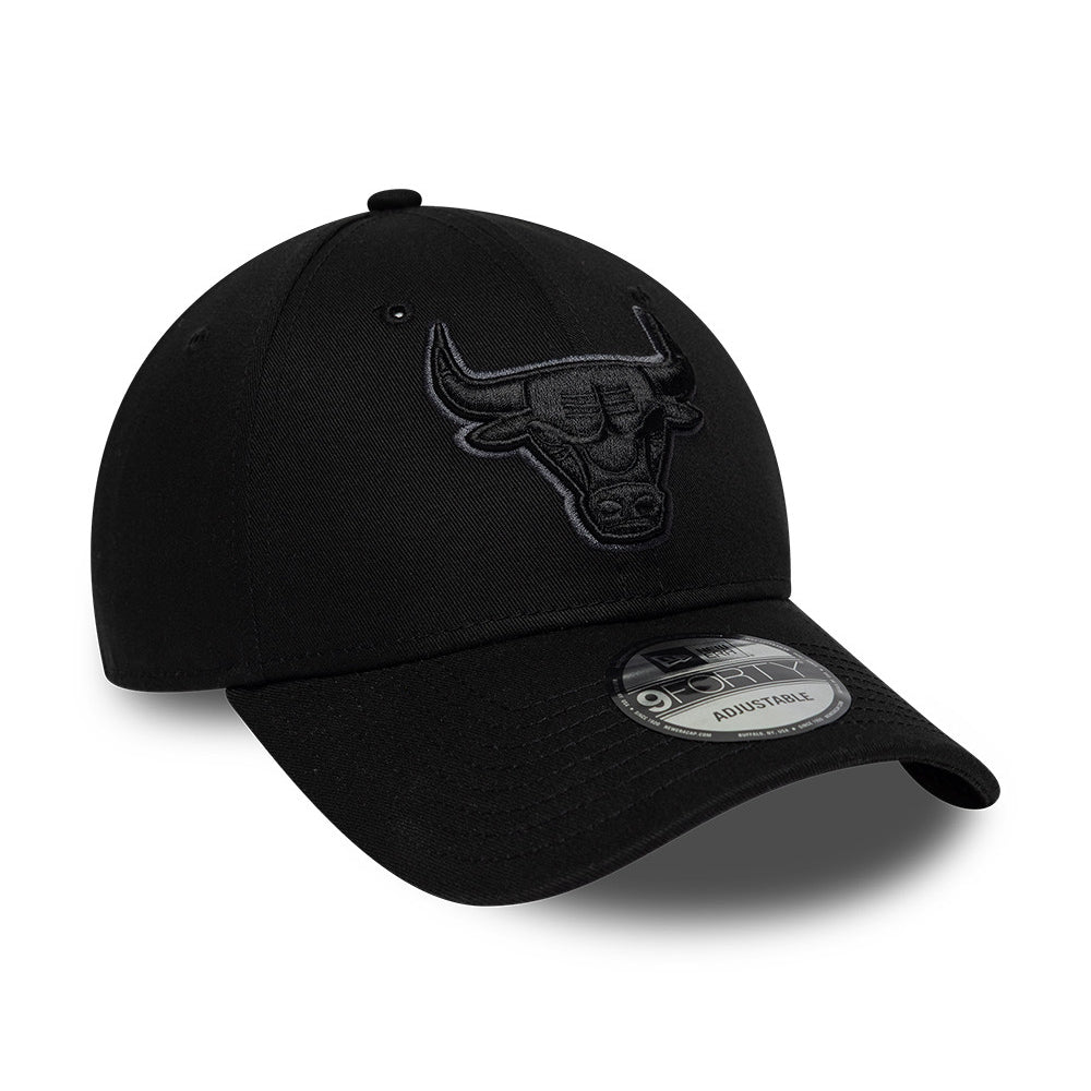 New Era 9FORTY Chicago Bulls Baseball Cap - NBA Team Outline - Schwarz-Dunkelgrau