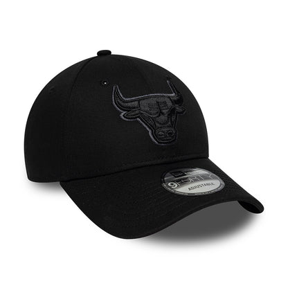 New Era 9FORTY Chicago Bulls Baseball Cap - NBA Team Outline - Schwarz-Dunkelgrau