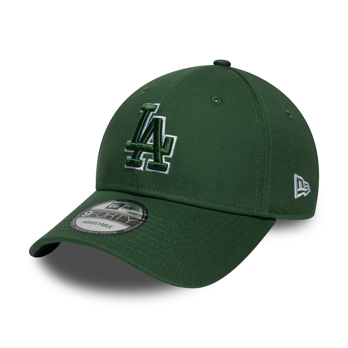 New Era 9FORTY L.A. Dodgers Baseball Cap - MLB Team Outline - Dunkelgrün-Weiß