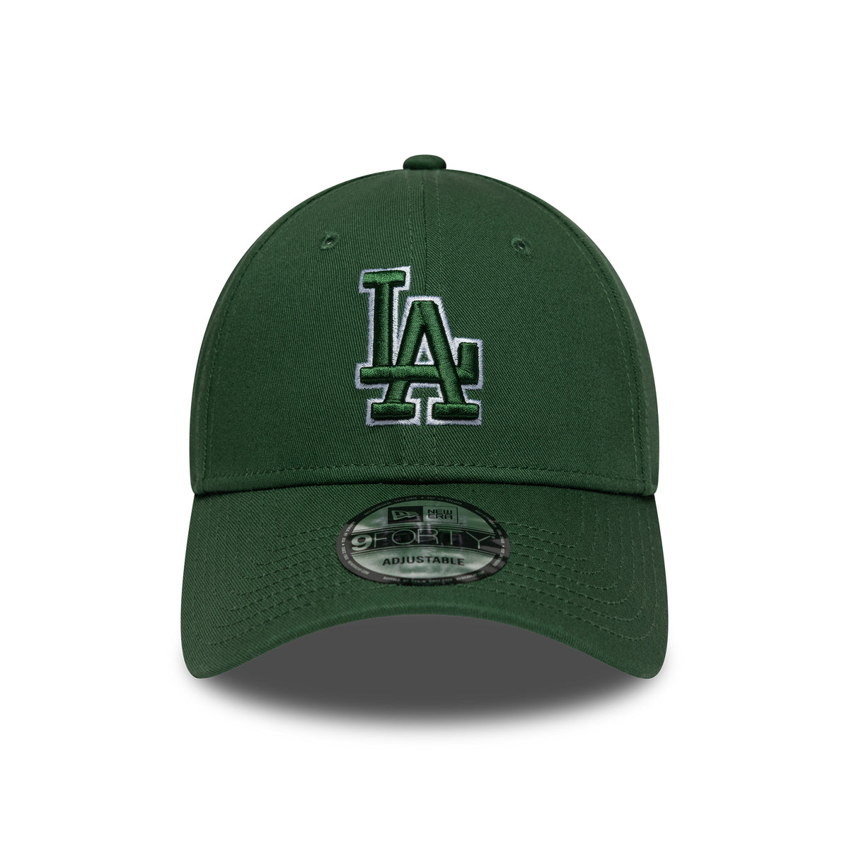 New Era 9FORTY L.A. Dodgers Baseball Cap - MLB Team Outline - Dunkelgrün-Weiß