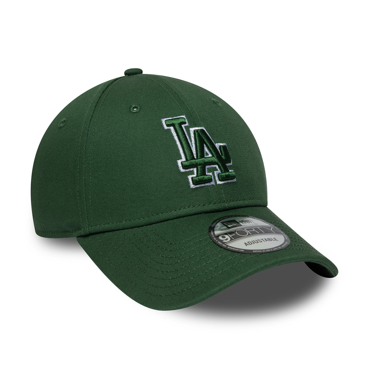 New Era 9FORTY L.A. Dodgers Baseball Cap - MLB Team Outline - Dunkelgrün-Weiß