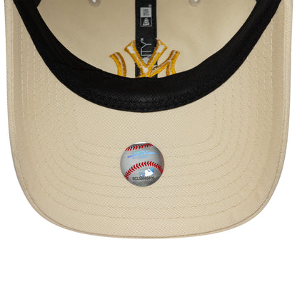 New Era 9TWENTY New York Yankees Baseball Cap - MLB League Essential - Cremefarben-Honig