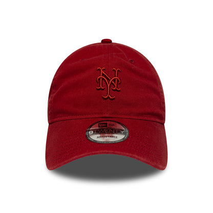 New Era 9TWENTY New York Mets Baseball Cap - MLB Washed Midi Logo - Tiefrot