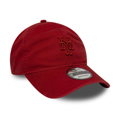 New Era 9TWENTY New York Mets Baseball Cap - MLB Washed Midi Logo - Tiefrot