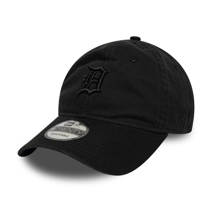 New Era 9TWENTY Detroit Tigers Baseball Cap - MLB Washed Midi Logo - Schwarz auf Schwarz