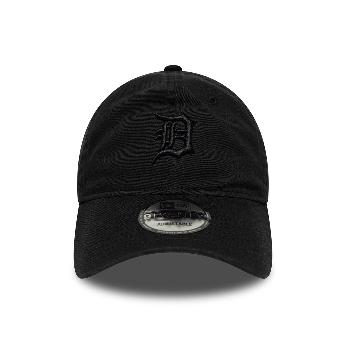 New Era 9TWENTY Detroit Tigers Baseball Cap - MLB Washed Midi Logo - Schwarz auf Schwarz