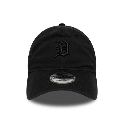 New Era 9TWENTY Detroit Tigers Baseball Cap - MLB Washed Midi Logo - Schwarz auf Schwarz