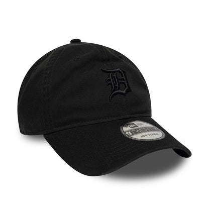 New Era 9TWENTY Detroit Tigers Baseball Cap - MLB Washed Midi Logo - Schwarz auf Schwarz