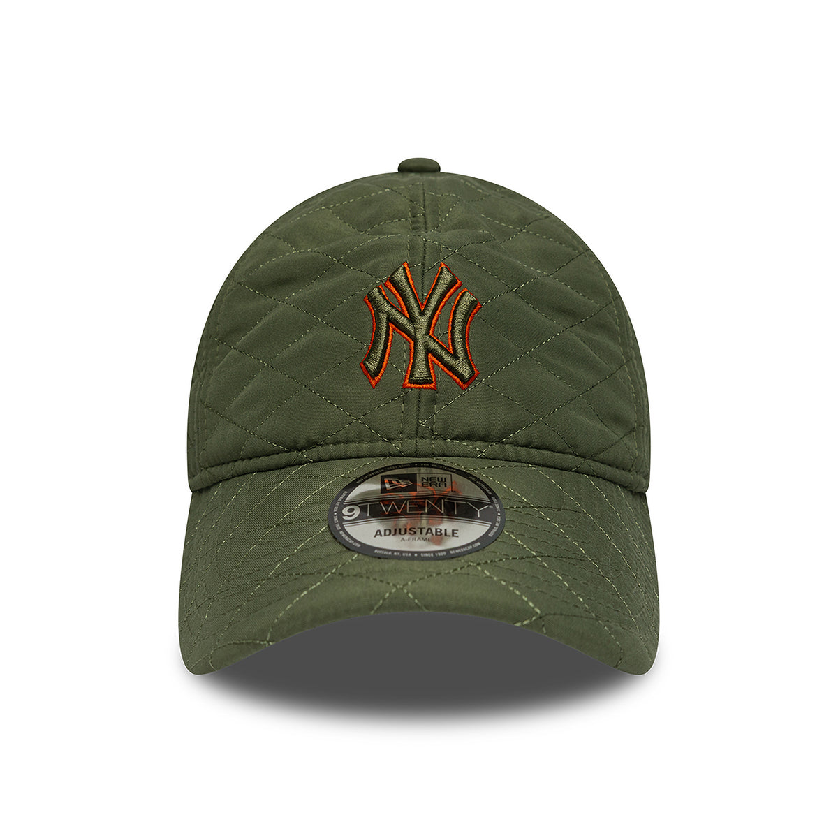 New Era 9TWENTY New York Yankees Baseball Cap - MLB Padded Outline - Olivgrün-Orange
