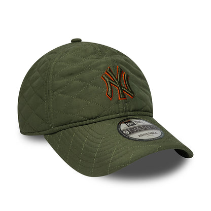 New Era 9TWENTY New York Yankees Baseball Cap - MLB Padded Outline - Olivgrün-Orange