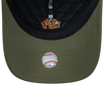 New Era 9TWENTY New York Yankees Baseball Cap - MLB Padded Outline - Olivgrün-Orange