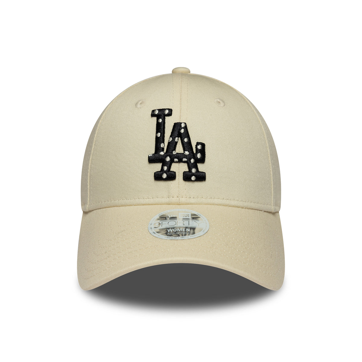New Era Damen 9FORTY L.A. Dodgers Baseball Cap - MLB Polka Dot Infill - Cremefarben-Schwarz