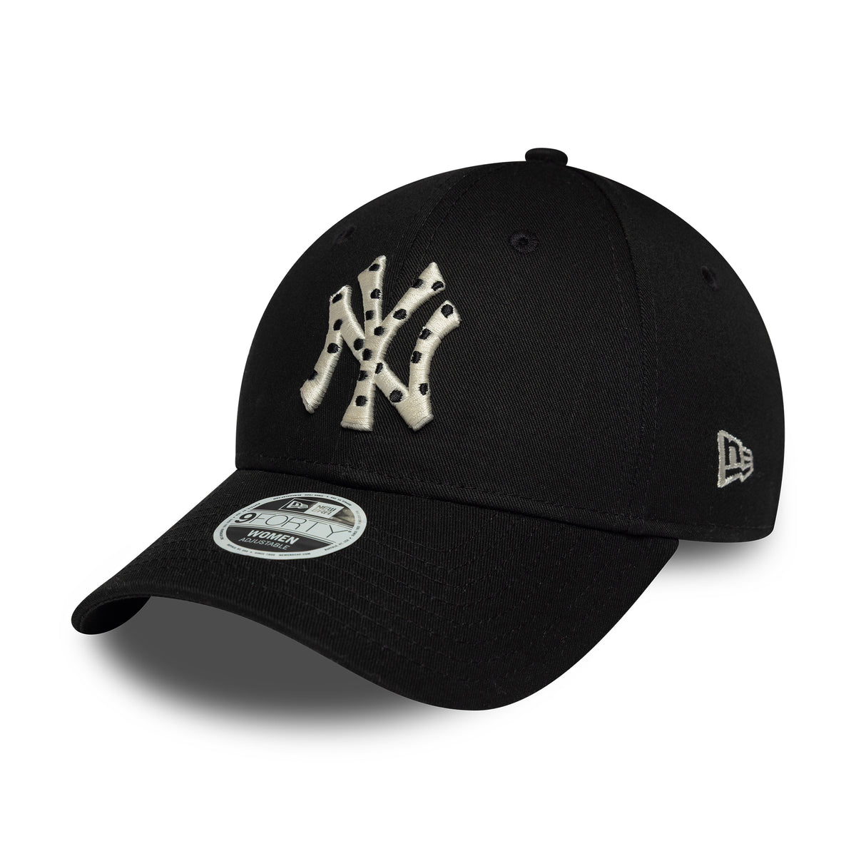 New Era Damen 9FORTY New York Yankees Baseball Cap - MLB Polka Dot Infill - Schwarz-Creme