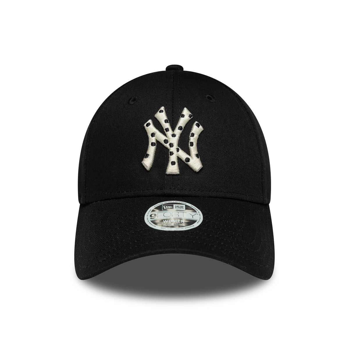 New Era Damen 9FORTY New York Yankees Baseball Cap - MLB Polka Dot Infill - Schwarz-Creme