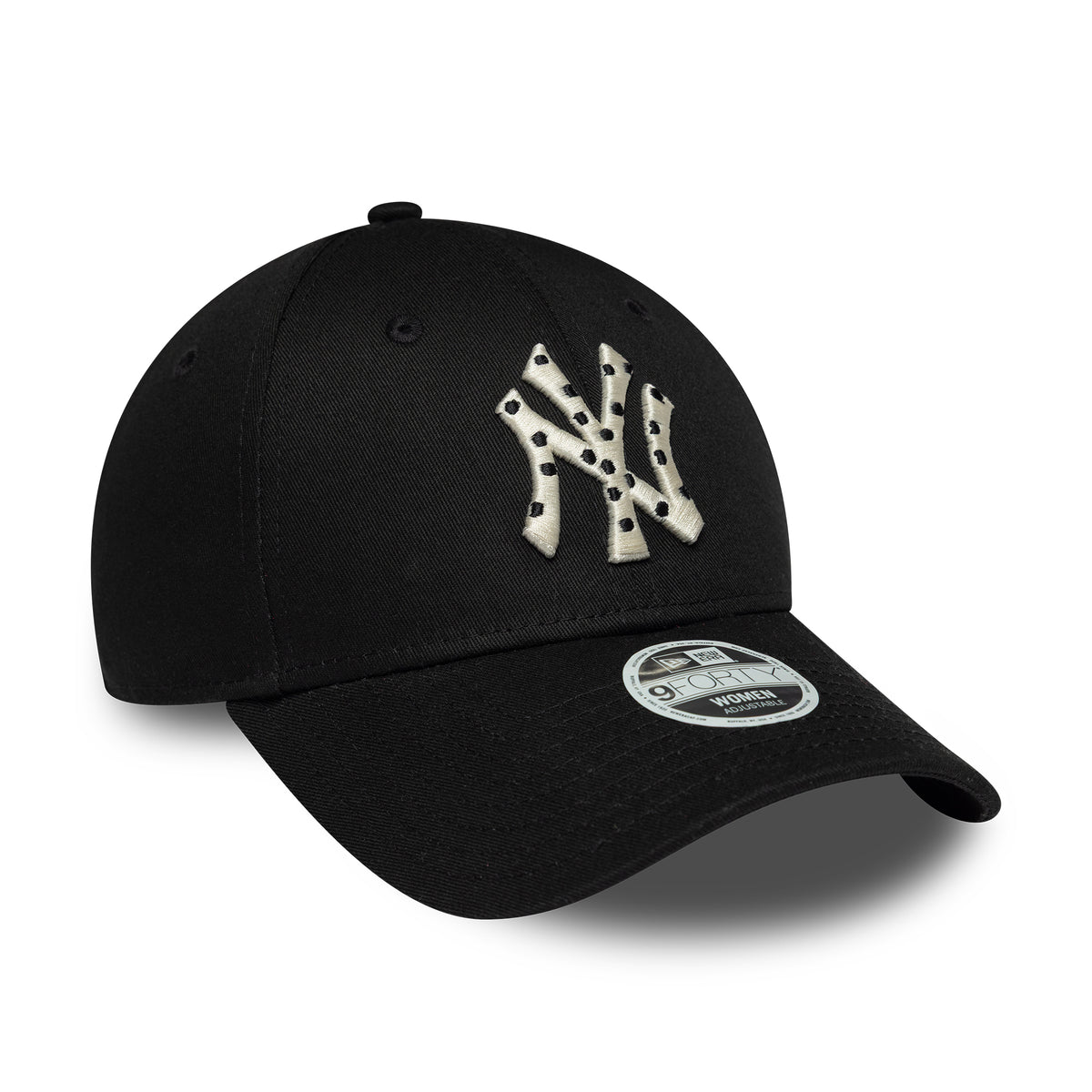 New Era Damen 9FORTY New York Yankees Baseball Cap - MLB Polka Dot Infill - Schwarz-Creme