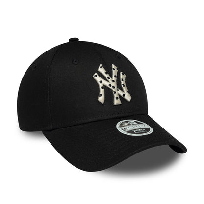 New Era Damen 9FORTY New York Yankees Baseball Cap - MLB Polka Dot Infill - Schwarz-Creme
