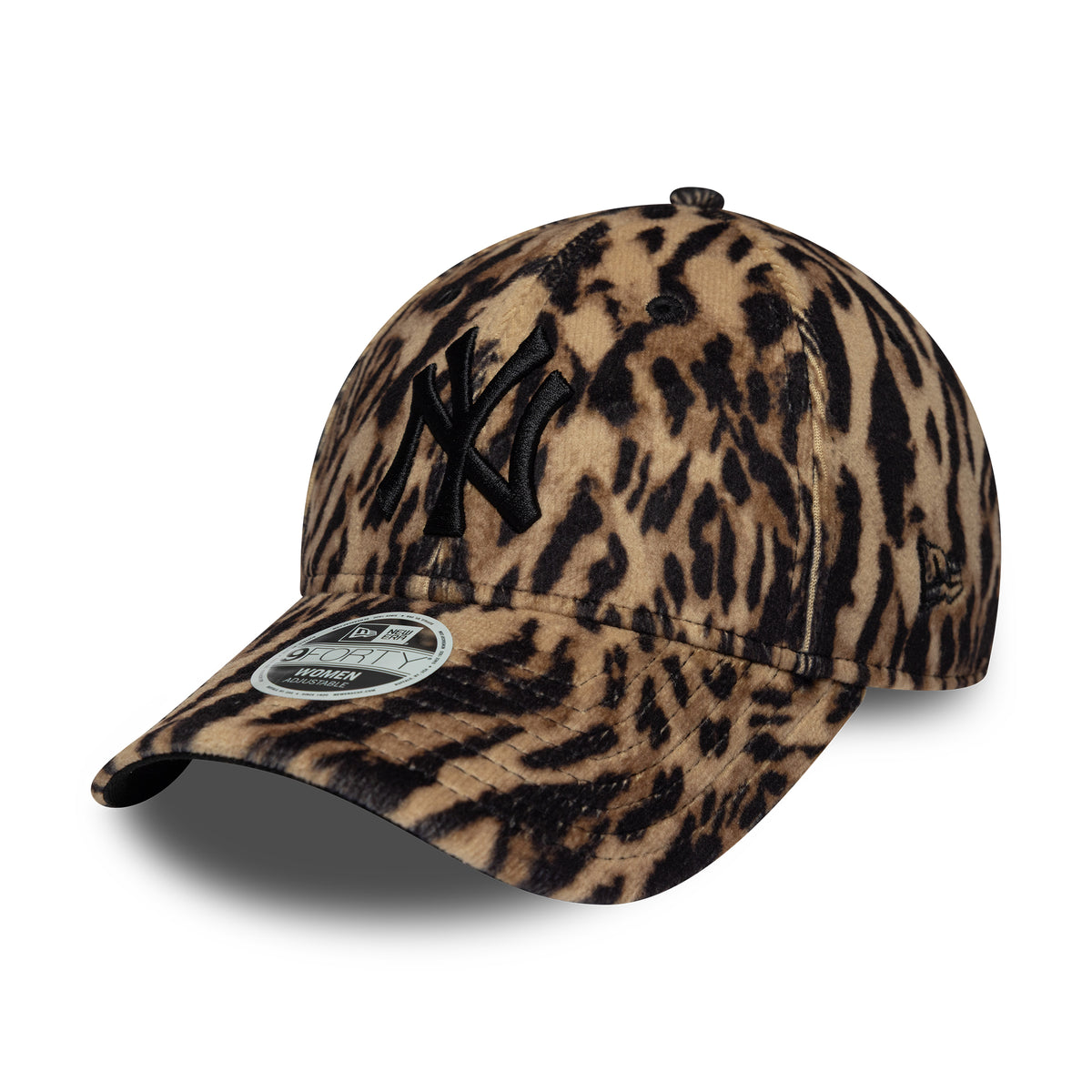 New Era Damen 9FORTY New York Yankees Baseball Cap - MLB Ocelot Print - Braun-Schwarz