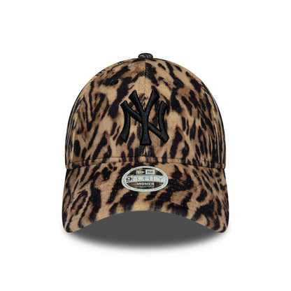 New Era Damen 9FORTY New York Yankees Baseball Cap - MLB Ocelot Print - Braun-Schwarz