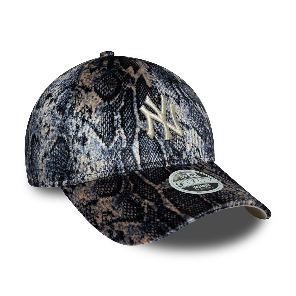 New Era Damen 9FORTY New York Yankees Baseball Cap - MLB Snake Print - Schwarz-Beige