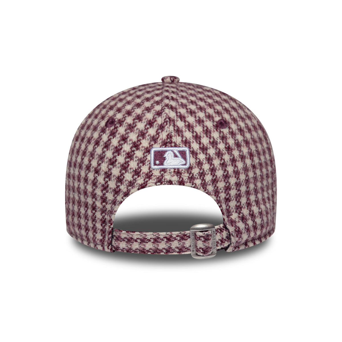 New Era Damen 9FORTY M-Crown New York Yankees Baseball Cap - MLB Houndstooth - Cremefarben-Burgunderrot