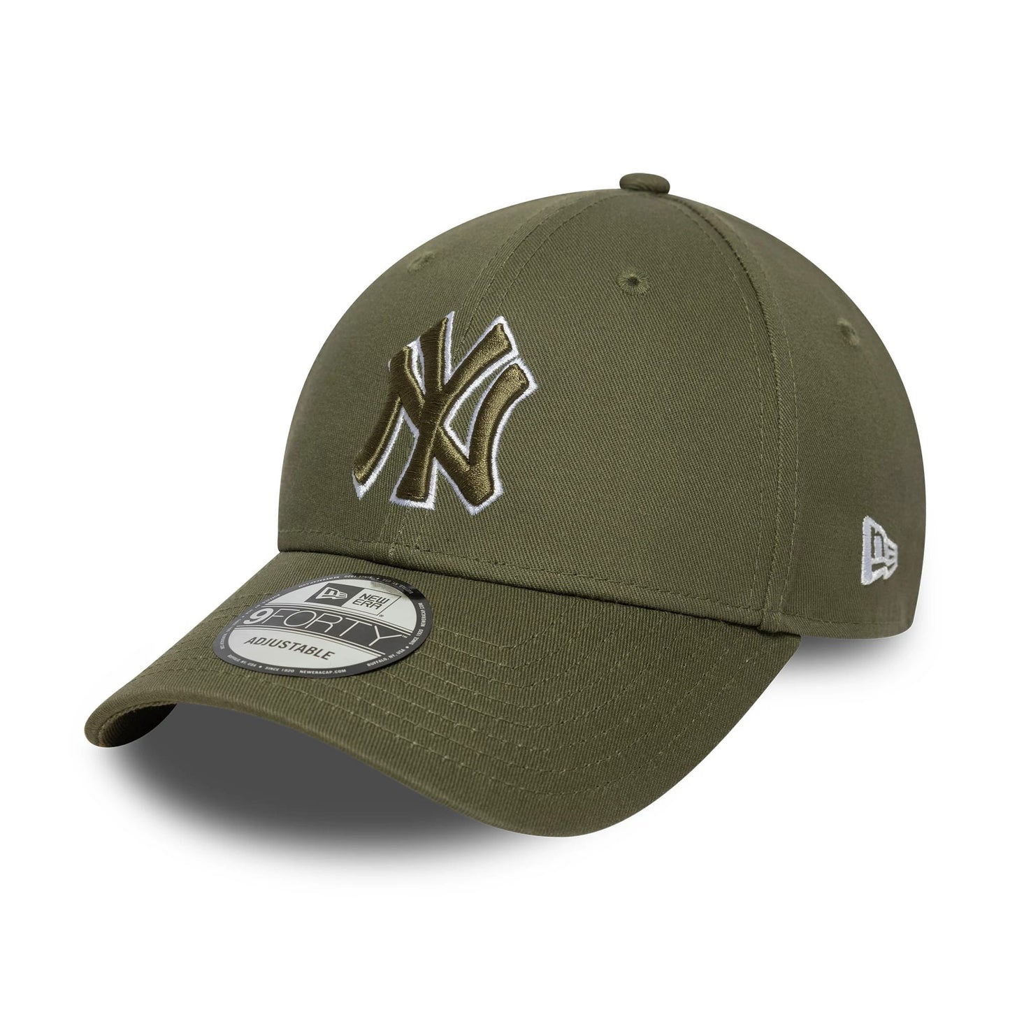 New Era 9FORTY New York Yankees Baseball Cap - MLB Pop Outline - Olivgrün