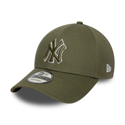 New Era 9FORTY New York Yankees Baseball Cap - MLB Pop Outline - Olivgrün