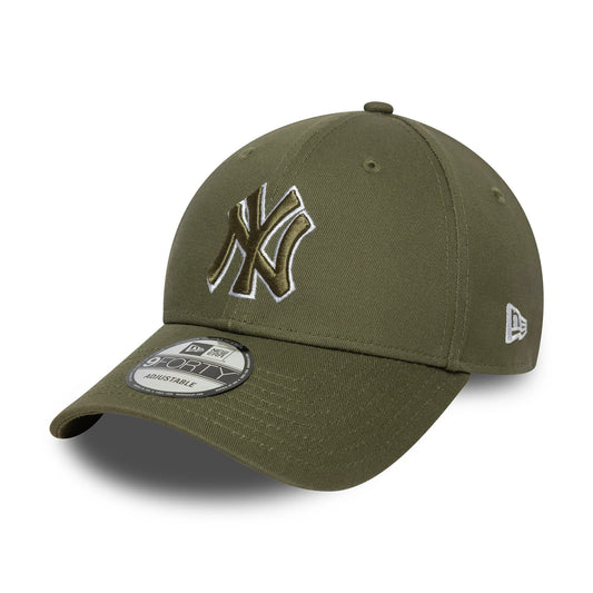 New Era 9FORTY New York Yankees Baseball Cap - MLB Pop Outline - Olivgrün