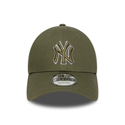 New Era 9FORTY New York Yankees Baseball Cap - MLB Pop Outline - Olivgrün