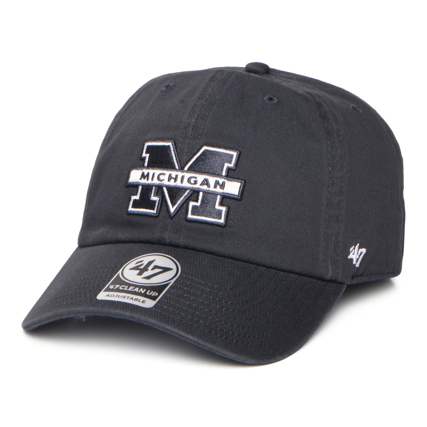 47 Brand Michigan Wolverines Baseball Cap - NCAA Clean Up - Verwaschenes Marineblau