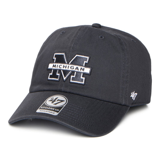 47 Brand Michigan Wolverines Baseball Cap - NCAA Clean Up - Verwaschenes Marineblau