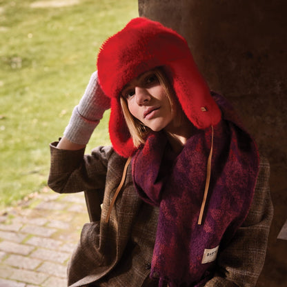 Barts Lucerne Bomber Kunstfell Fliegermütze - Rot