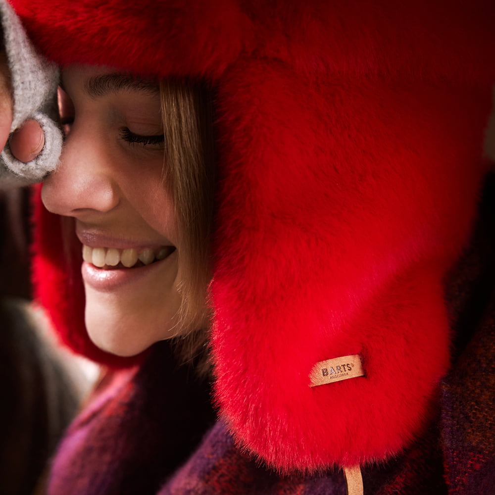 Barts Lucerne Bomber Kunstfell Fliegermütze - Rot
