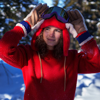 Barts Lucerne Bomber Kunstfell Fliegermütze - Rot