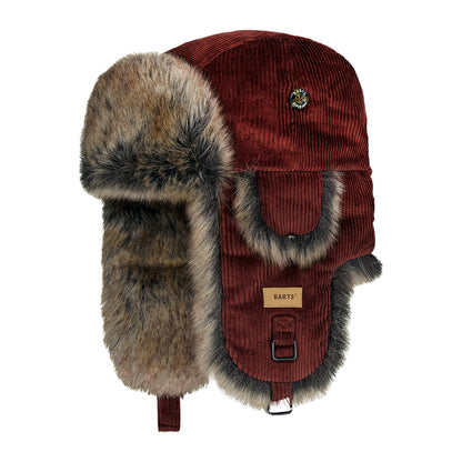 Barts Rib Bomber Kord Fliegermütze - Rostrot