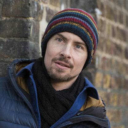 Kusan Brooklyn Beanie Mütze gestreift - Mehrfarbig