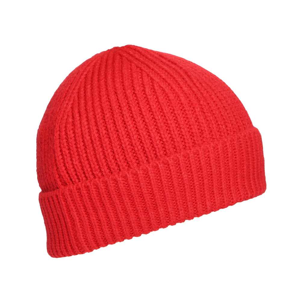 The North Face TNF Logo Box Cuffed Fisherman Beanie Mütze - Rot