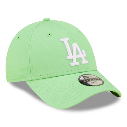 New Era Kinder 9FORTY L.A. Dodgers Baseball Cap - MLB League Essential II - Hellgrün-Weiß