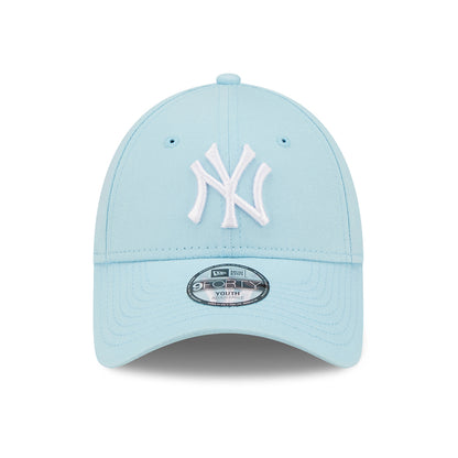 New Era Kinder 9FORTY New York Yankees Baseball Cap - MLB League Essential - Hellblau-Weiß