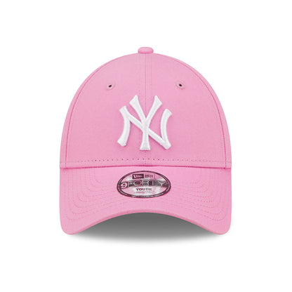 New Era Kinder 9FORTY New York Yankees Baseball Cap - MLB League Essential - Pink-Weiß