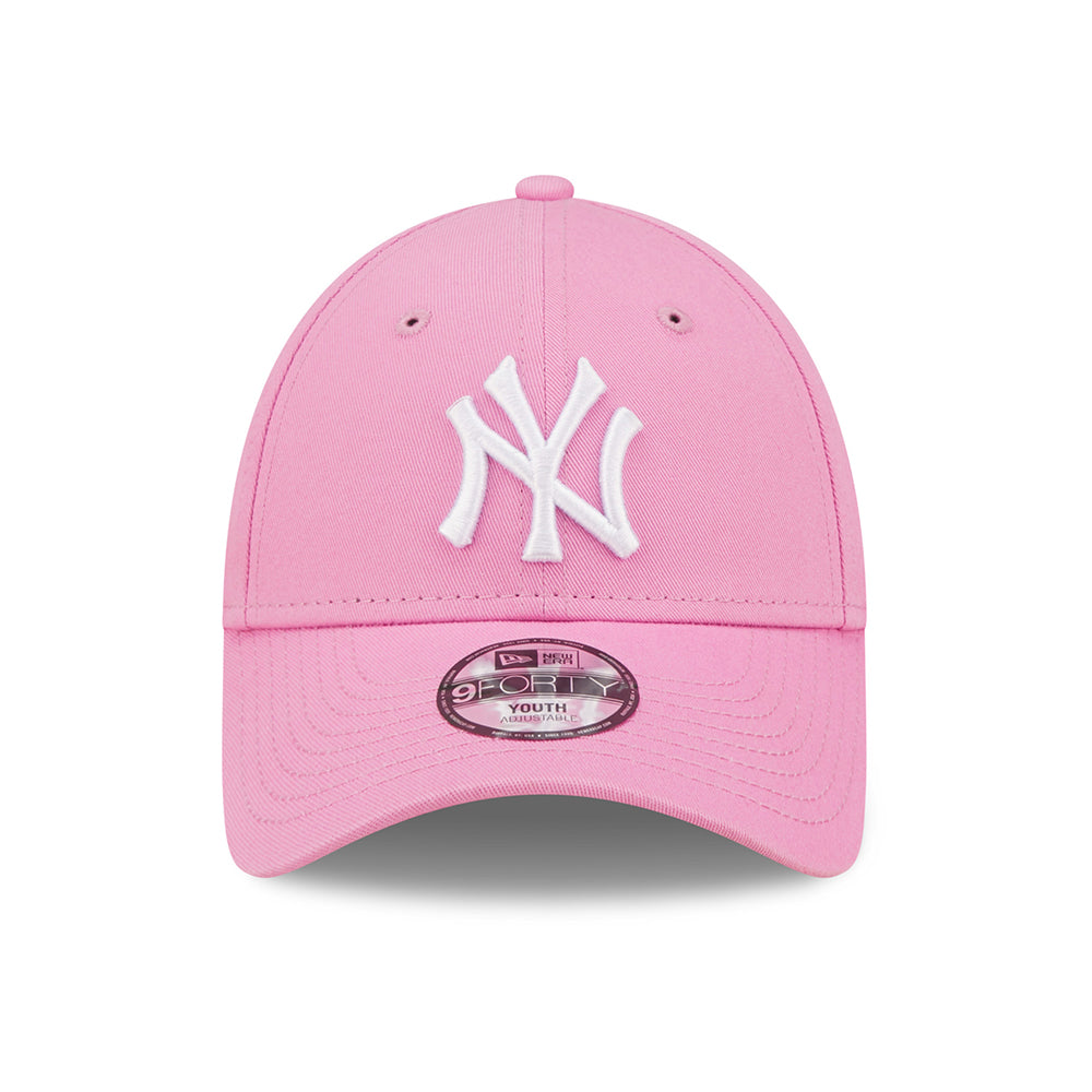 New Era Kinder 9FORTY New York Yankees Baseball Cap - MLB League Essential - Pink-Weiß