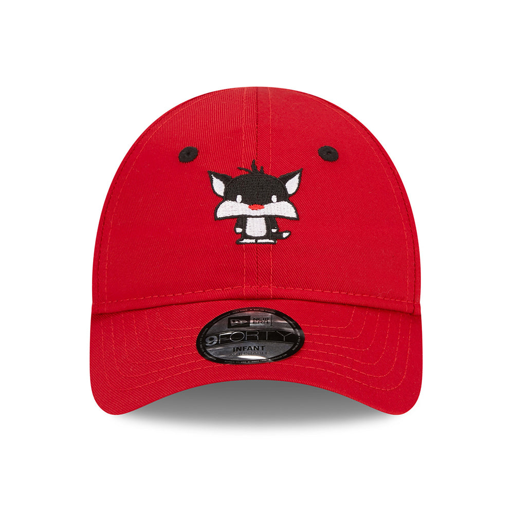 New Era Baby 9FORTY Sylvester Baseball Cap - Chibi Looney Tunes - Scharlachrot
