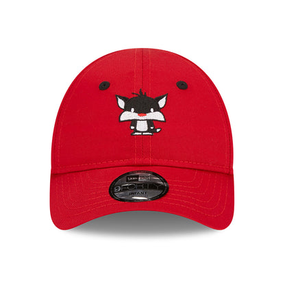 New Era Baby 9FORTY Sylvester Baseball Cap - Chibi Looney Tunes - Scharlachrot